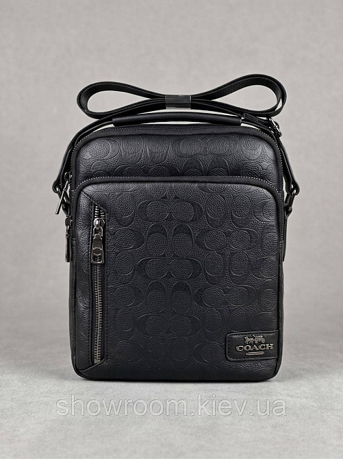 Чоловіча барсетка, сумка на плече Coach (2515) чорна Київ - фото 2