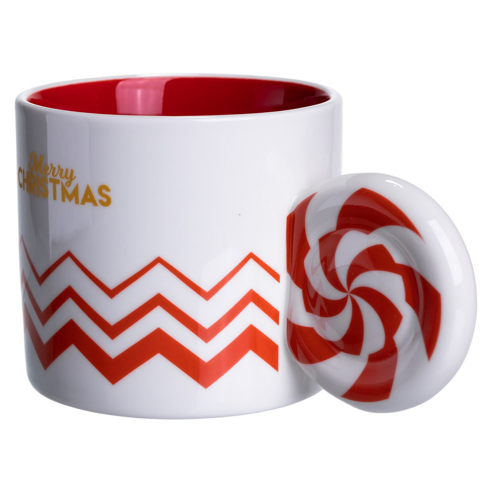 Чашка порцелянова новорічна Merry Christmas 350 (мл) Біла з червоним Yiwu FM-CS-51WR Київ - фото 4