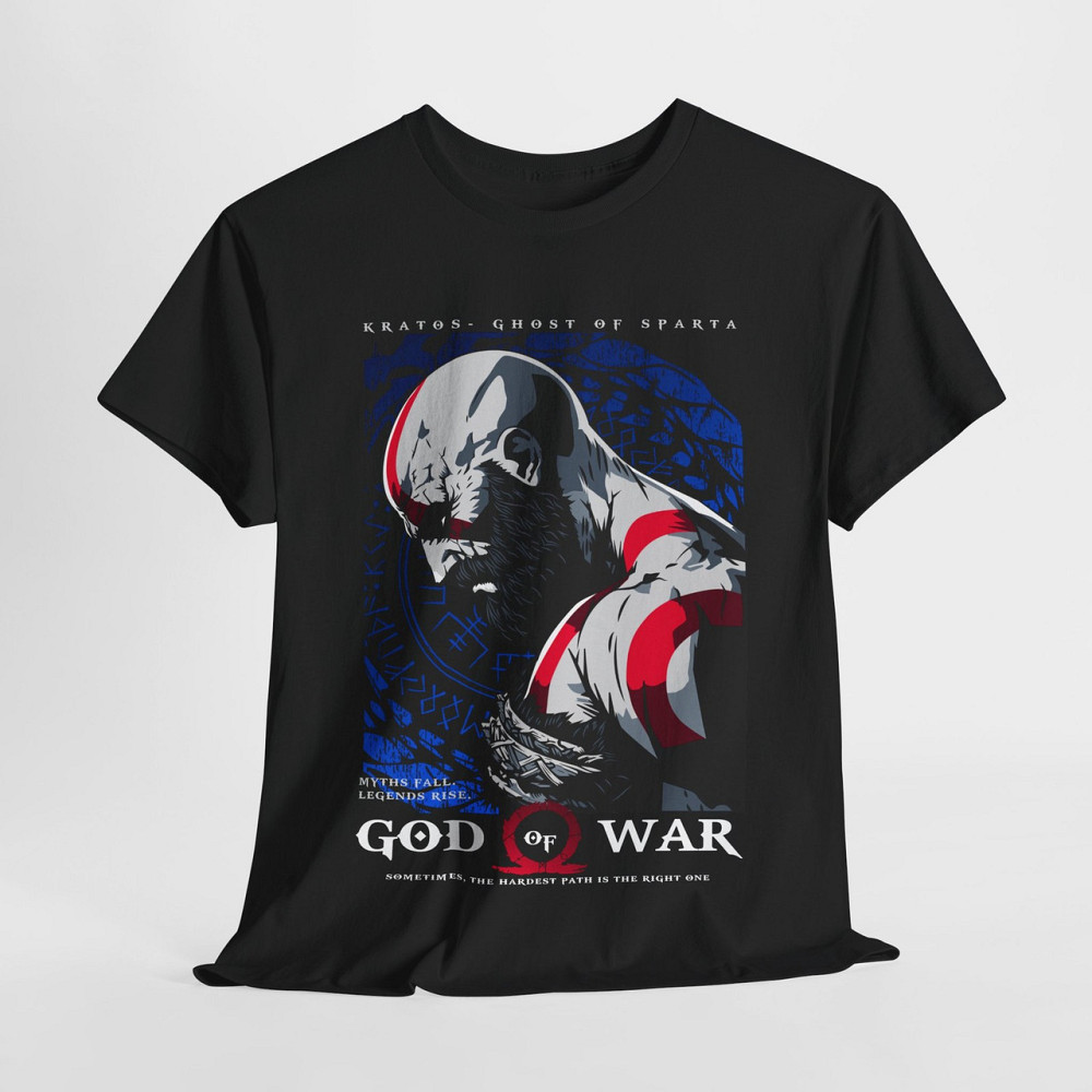 Футболка для хлопчика з аніме принтом Год Вар Кратос Гхост оверсайз (зріст від 165 до 180) Чорний AnimeJ0582m Дніпро - фото 5