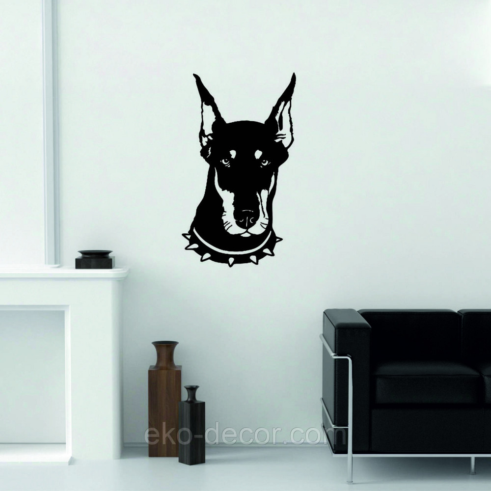 Декоративне настінне Панно «Доберман», Декор на стіну 90*52 см, Чорний Київ - фото 4