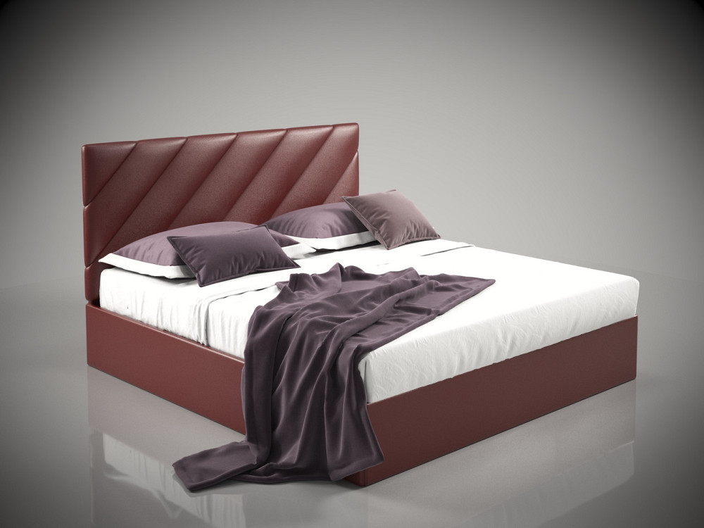 Ліжко SherridanDesign з підйомним механізмом каркас метал 120x190 бордовий Київ - фото 1