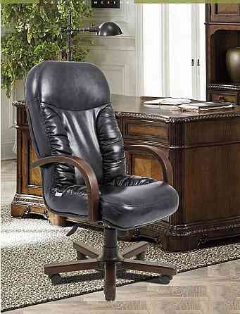 Офісне Крісло Керівника Richman Bufford Шкіра Комбо Lux Wood М3 MultiBlock Чорний Дніпро
