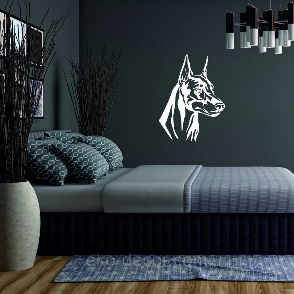 Декоративне настінне Панно «Доберман», Декор на стіну 110*83 см, Білий Київ - фото 4