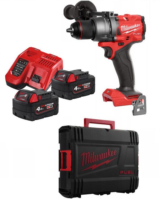 Дриль-шуруповерт з ударом акумуляторний безщітковий MILWAUKEE, M18 FPD3-402С, 158Нм (зарядний пристрій М12-18 С, 2 акумулятори М Одеса - фото 2