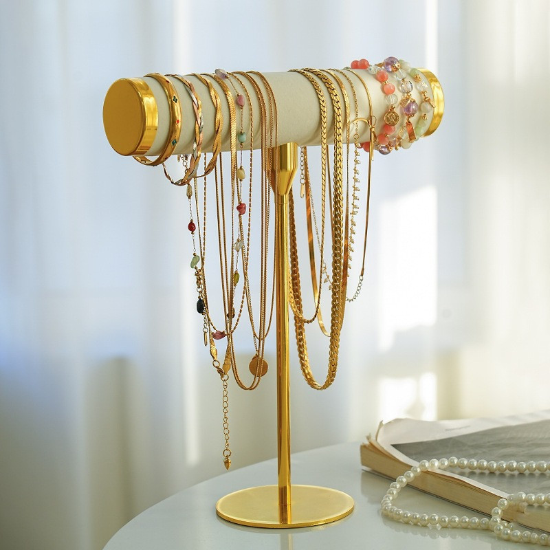 Cтойка-органайзер для ювелирных украшений,цепочек,браслетов,часов подставка для драгоценностей и бижутерии 28х23х5 см,бежевый Каменец-Подольский - изображение 1