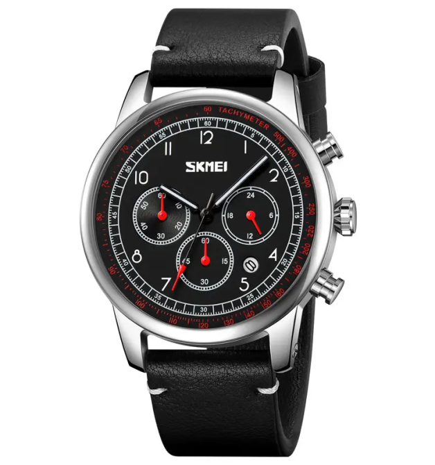 Часы наручные классические Skmei 9318 (Черный с черным циферблатом) Винница - изображение 1