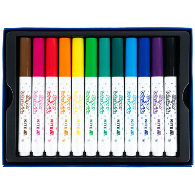 Фломастери Kite Creative Superwashable Jumbo 12 кольорів (K-1155) Вінниця - фото 3