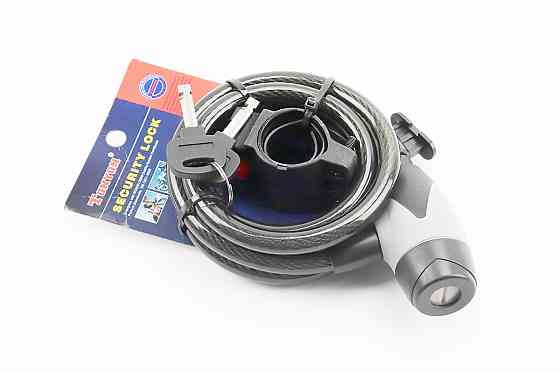 Замок протиугінний тросовий 1500х12мм під ключ, кріплення за трубу сидіння, TY545 Київ