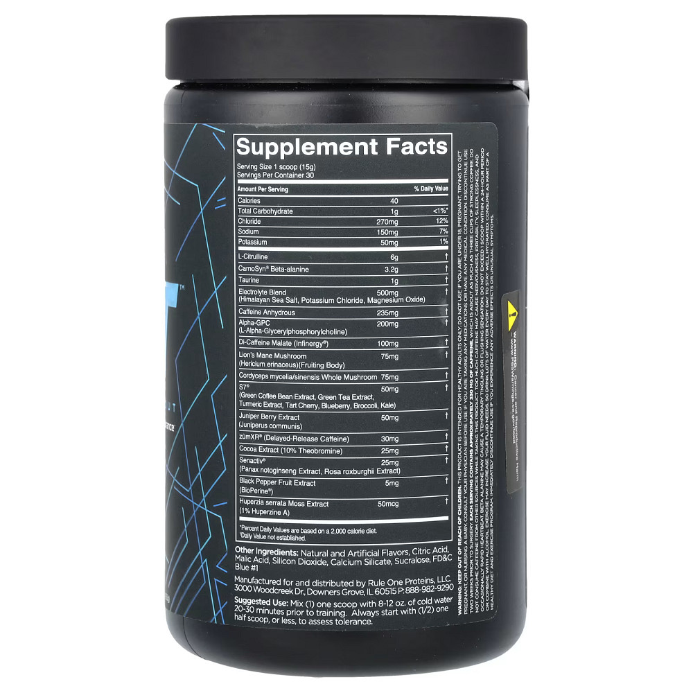 Передтренувальний комплекс Rule One PreLIFT 450 gram (Blue Raspberry) Луцьк - фото 2