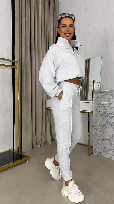 Женский плюшевый прогулочный костюм двойка из велюра Меланж, 42/44 Одесса - изображение 4