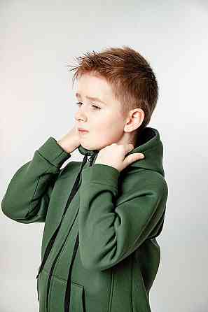 Спортивный костюм,  для мальчика, 100% хлопок, начес, трехнитка  хаки, топ Крохатушка одяг Киев