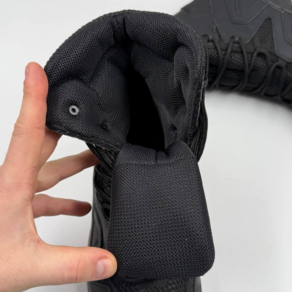 Мужские тактические берцы чёрные летние с 3D-сеткой, кожаные, прошитые, для службы Львов - изображение 9