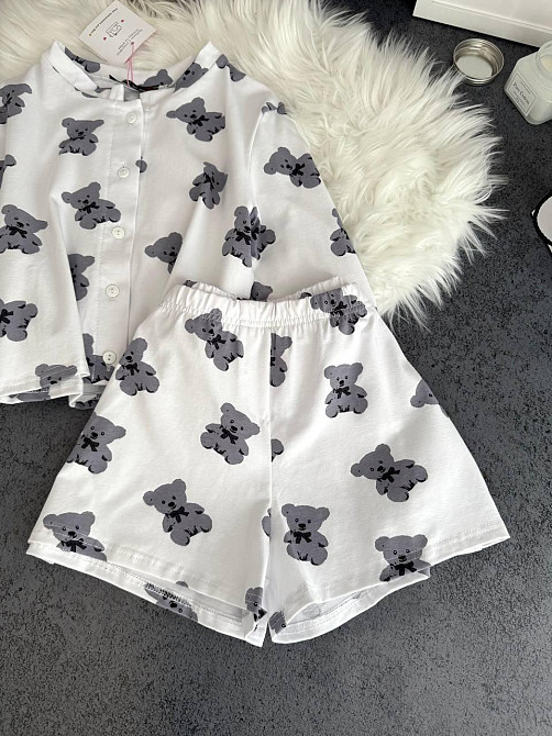 Женская стильная домашняя принтованная пижама качественный кулир Белый 2, 44/46 Одесса - изображение 5