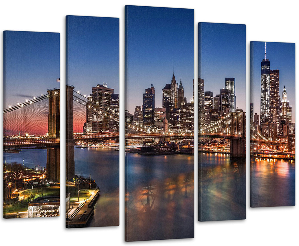 Модульная картина Ночной город Art-157_5 110x160 см Киев - изображение 1