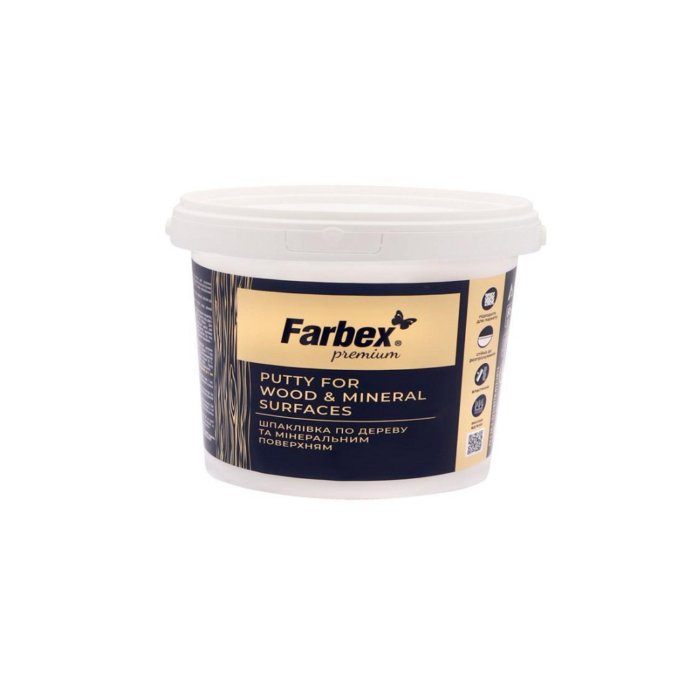 Шпаклівка по дереву та мінеральним поверхням, біла ТМ "Farbex"  - 0,7 кг Харків - фото 1