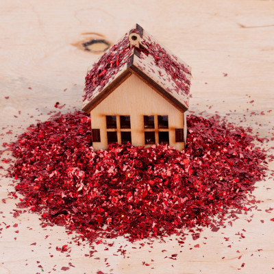 Украшение декоративное Novogod`ko сніг штучний, червоний, 80 г (974178) Винница - изображение 1