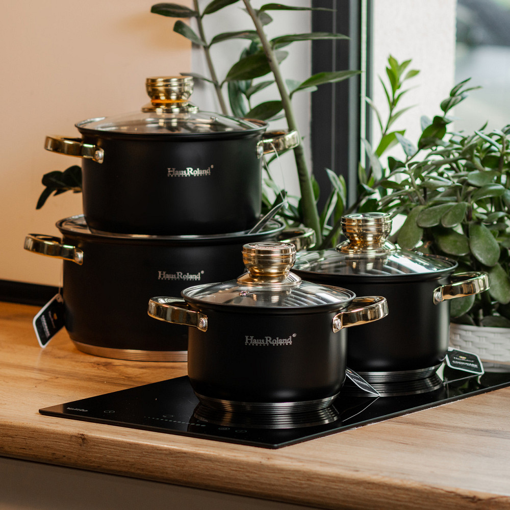 Yiwu Набір каструль з нержавіючої сталі 4 штуки 6,1/3,9/2,8/2,1 л Київ - фото 7