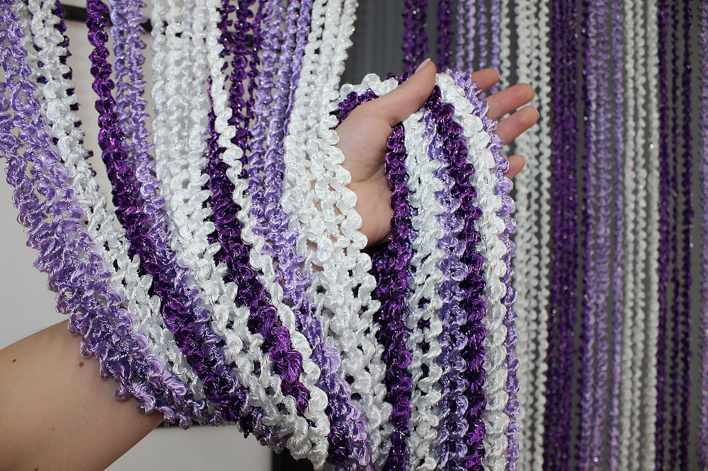 Шторы-нити спираль с люрексом Сиреневый с бело-фиолетовым 300х300см 1 шт (61-023) Киев - изображение 7