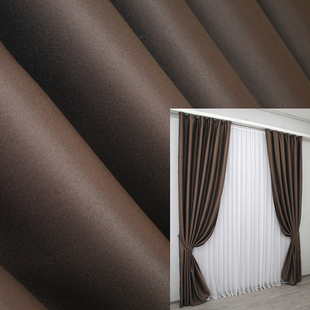 Комплект готових штор VR-Textil Bruno XO № 1115ш Венге 100х270 см 2 шт (31-411) Київ - фото 1