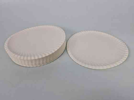 Паперова тарілка біла з ламінацією 100 шт. діаметр 225 мм (1 пачка) Харків