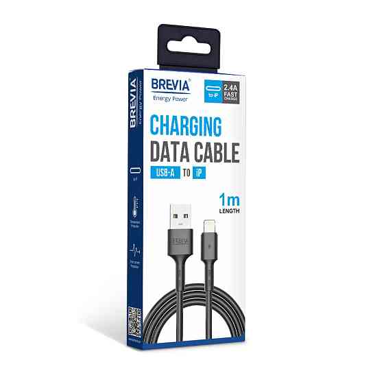 Кабель Brevia USB to Lightning 2,4А 1м, чорний box (51100BULC1) Львів