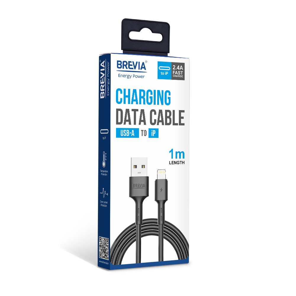 Кабель Brevia USB to Lightning 2,4А 1м, чорний box (51100BULC1) Львів - фото 4