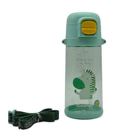 Пляшка для води CASNO 690 мл KXN-1219 Зелена (Зебра) з соломинкою TRITAN Луцк