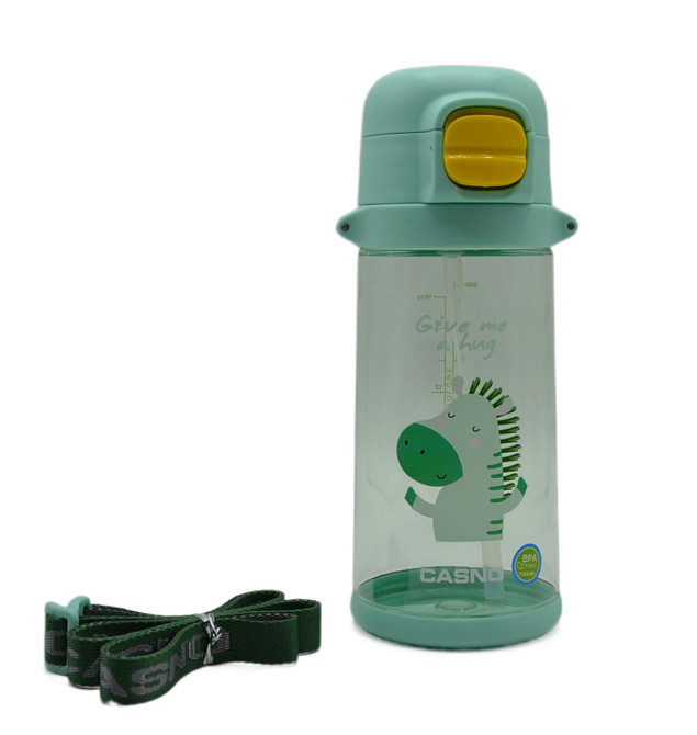 Пляшка для води CASNO 690 мл KXN-1219 Зелена (Зебра) з соломинкою TRITAN Луцк - изображение 3