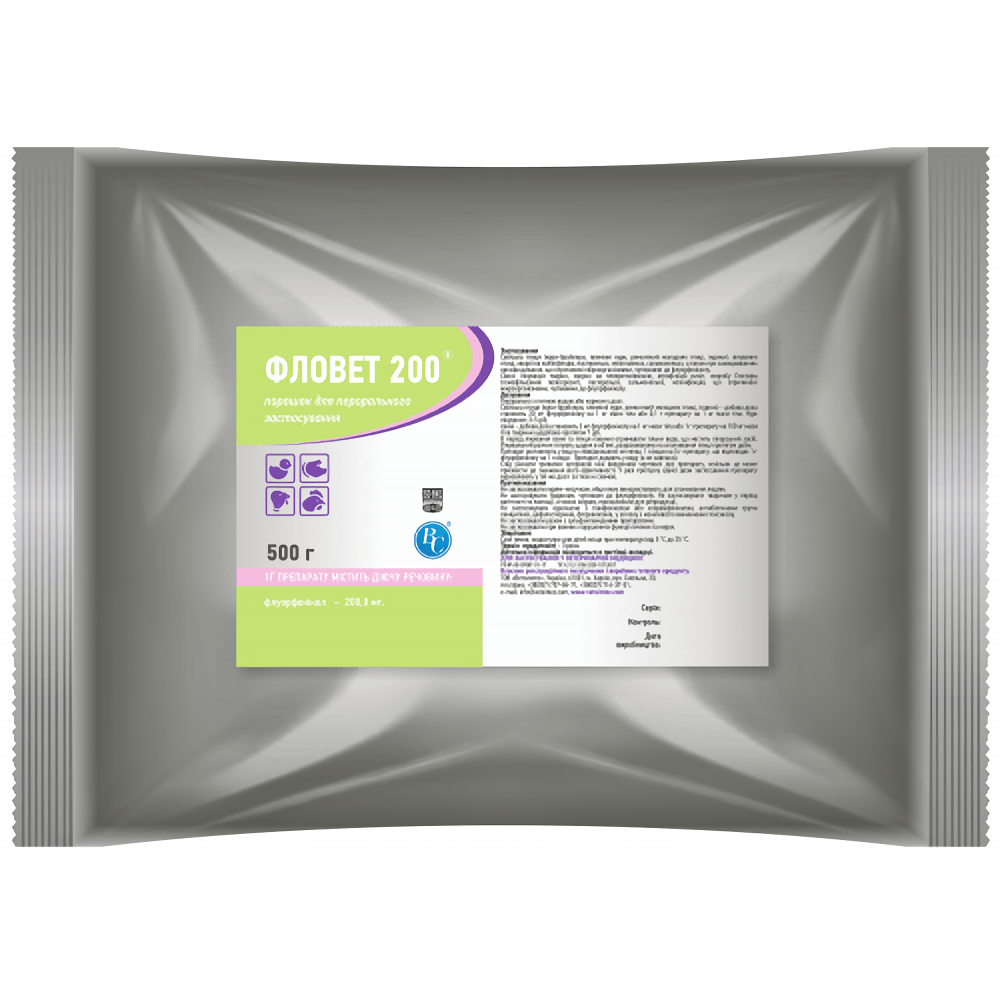 Фловет 200 порошок 500 г, Ветсинтез Винница - изображение 1