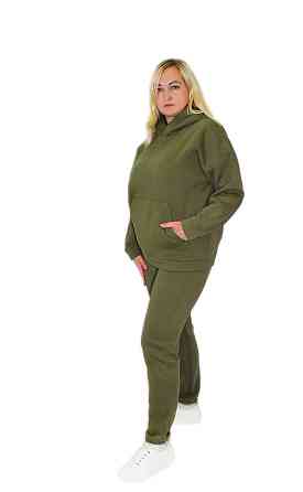 Теплый женский костюм на флисе батал Хаки 2XL/3XL Харьков