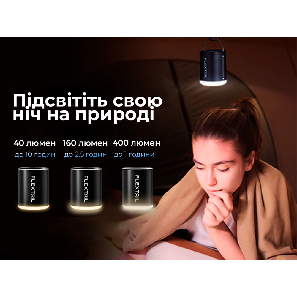 Насос-ліхтар кемпінговий Flextail Tiny Pump 2X, білий Київ - фото 12