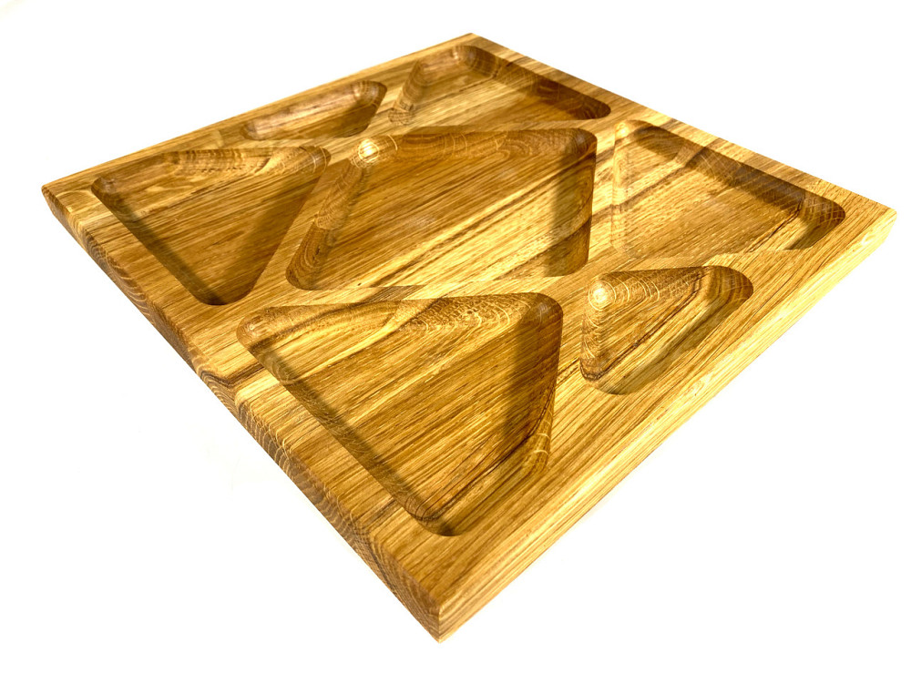 Деревʼяна тарілка квадратна з натурального дерева для закусок, закусочна тарілка 30х30х2,5 см Кам'янець-Подільський - фото 3