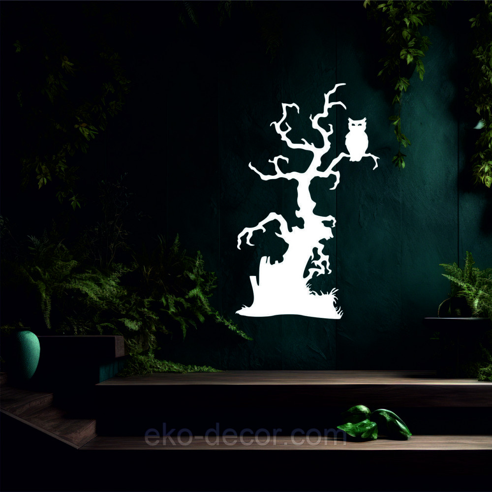 Декоративне настінне Панно «Хелловіїн, силует дерева», Декор на стіну 110*67, Білий Київ - фото 4
