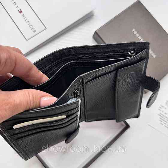 Мужское вертикальное брендовое портмоне на кнопке TH (6602) Киев