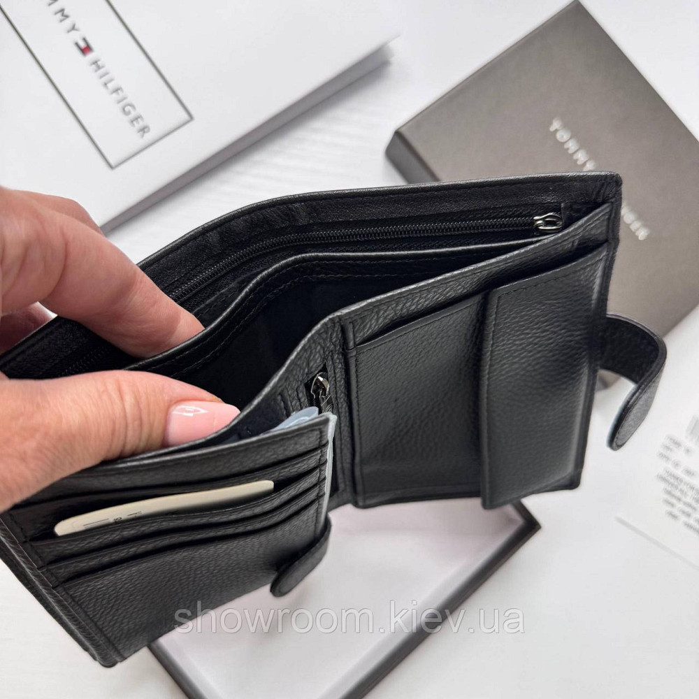 Чоловіче вертикальне брендове портмоне на кнопці TH (6602) Київ - фото 5