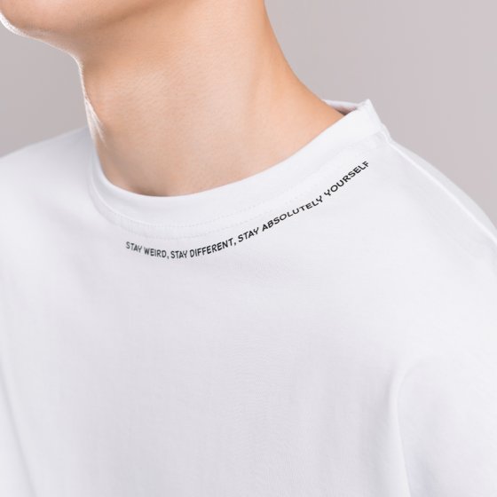 Однотонна біла футболка для чоловіків. Чоловіча біла футболка оверсайз Pobedov Onyx Київ