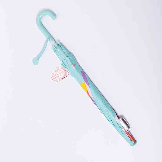 Классический детский зонт-трость механический из полиэстера прочный надежный 8 спиц диаметр 89 см Мятный HP-23-12M Киев