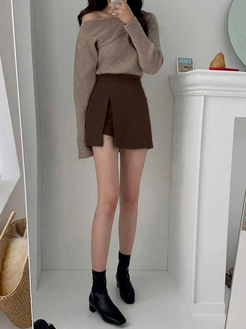 Базова жіноча спідниця-шорти костюмка люкс Шоколад, 44/46 Одеса - фото 4