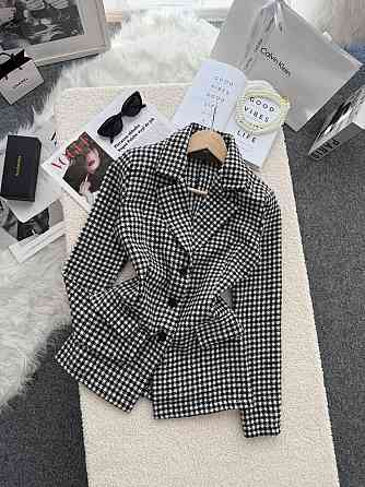 Жіночий стильний принтований костюм-двійка: піджак і спідниця кашемір лапка 50/52 Одеса