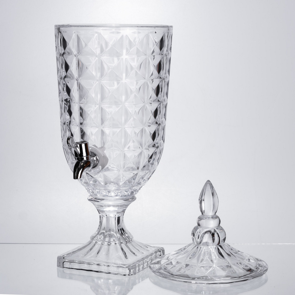 Yiwu Лимонадниця з краном на підставці скляна 3 л лимонадник 48 см прозорий HP-19-18F Коломыя - изображение 2