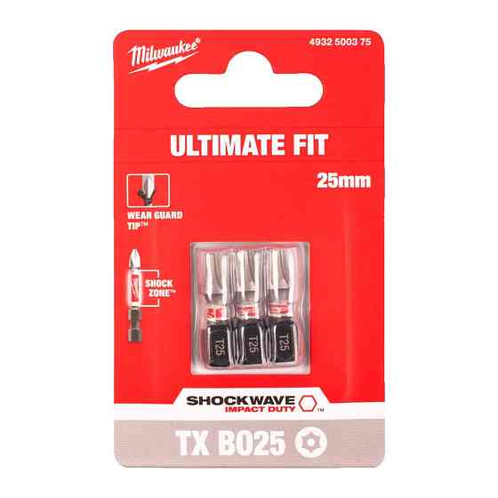Біта SHOCKWAVE MILWAUKEE, TX BO25, 25мм, (3шт) Одесса