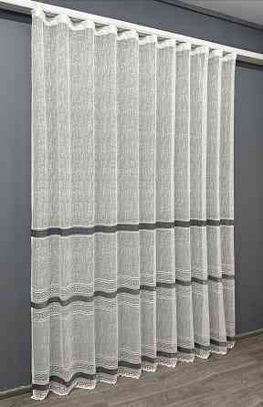 Тюль VR-Textil 1551т Bari Жакард Молочний з сірим 250х270 см (42-1421) Київ