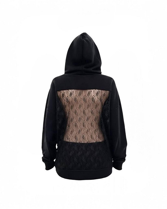 Женское стильная худи с кружевом на флисе+ кружево Одесса - изображение 3