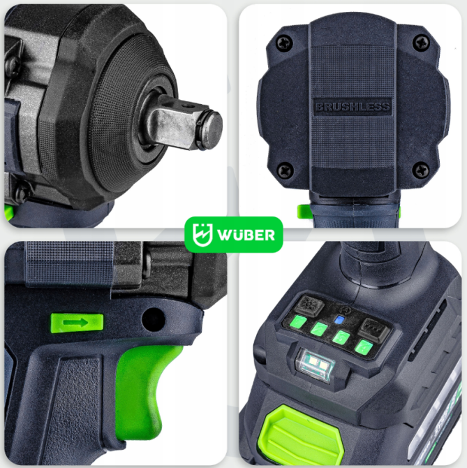Гайковерт акумуляторний ударний 1/2'' 550Нм Wuber (Польща) Київ - фото 5