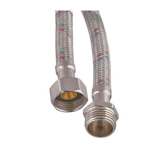 Гнучкий шланг для підключення води гайка 1/2 - Штуцер 1/2 (120 см) (силік. оболонка) Zerix (ZX3023) Київ