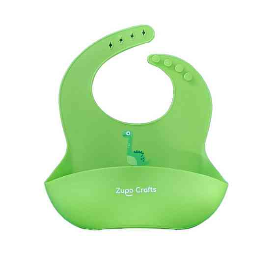 Слюнявчик силиконовый Zupo Crafts Dino зеленый Киев