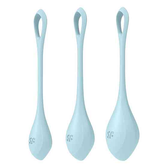 Набір йоні намистин Satisfyer Yoni Power 2 Light Blue, диаметр 2-2,5-3см, вес 22-44-73гр Sex Aura Київ