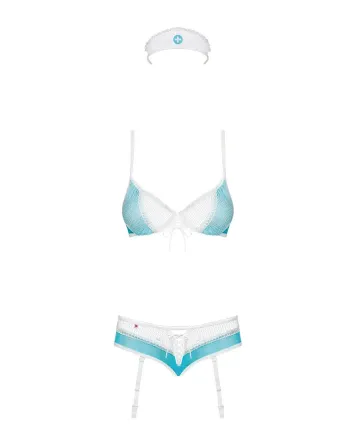 Еротичний костюм медсестри Obsessive 834-CST-6 L/XL, біло-блакитний Львов