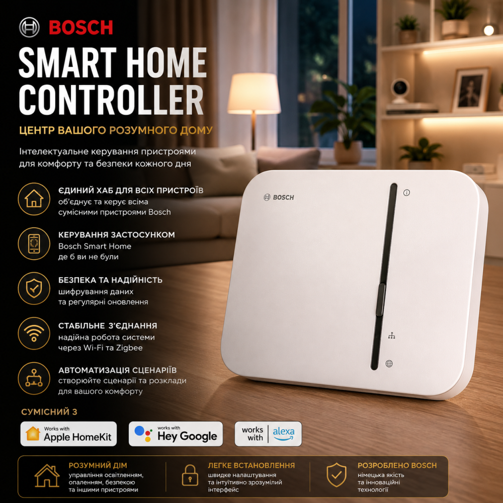 Контролер розумного дому Bosch Smart Home Controller сумісний з Apple HomeKit, Google Assistant та Amazon Alexa Білий Київ - фото 6