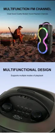 Портативная Bluetooth колонка ZQS6236 с 1 микрофоном и пультом ДУ, USB/TF/FM, LED подсветка Одесса